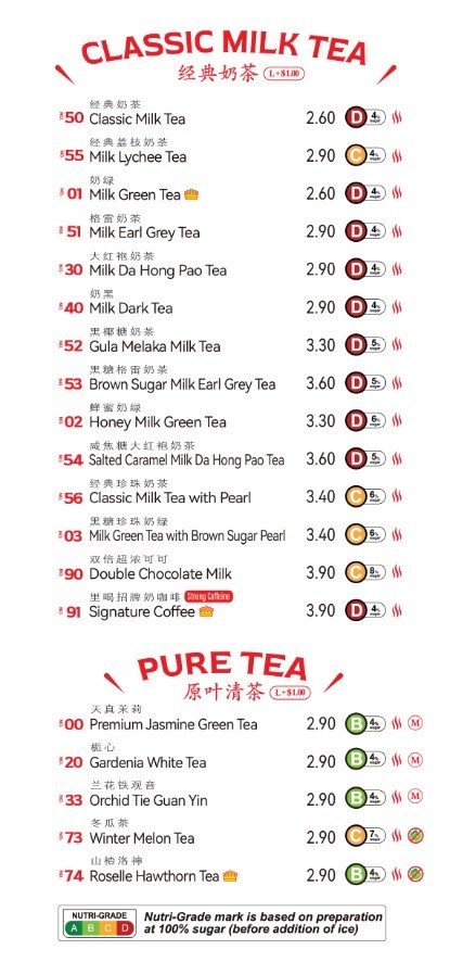 LiHO Menu Bubble Tea | LiHO Tea Menu Singapore 2025